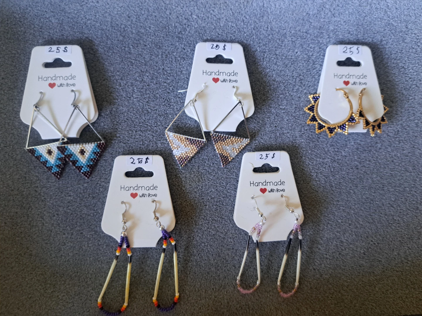 Handmade Beaded Earrings - photo 2