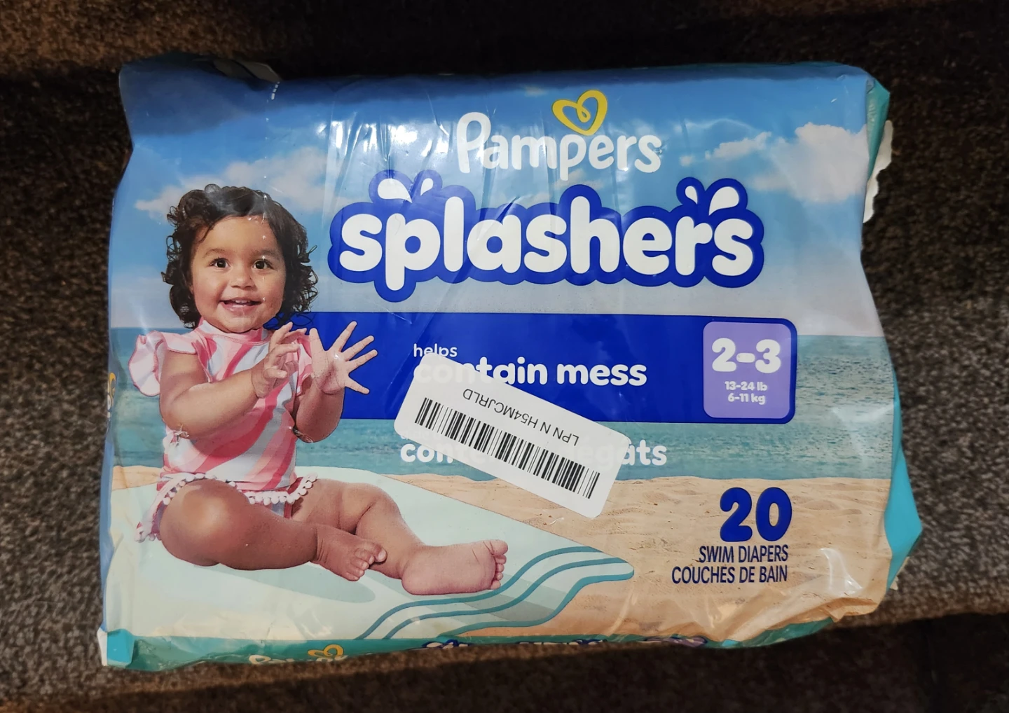 Pampers Splashers Swim Diapers Size 2-3 (20 count)⚽