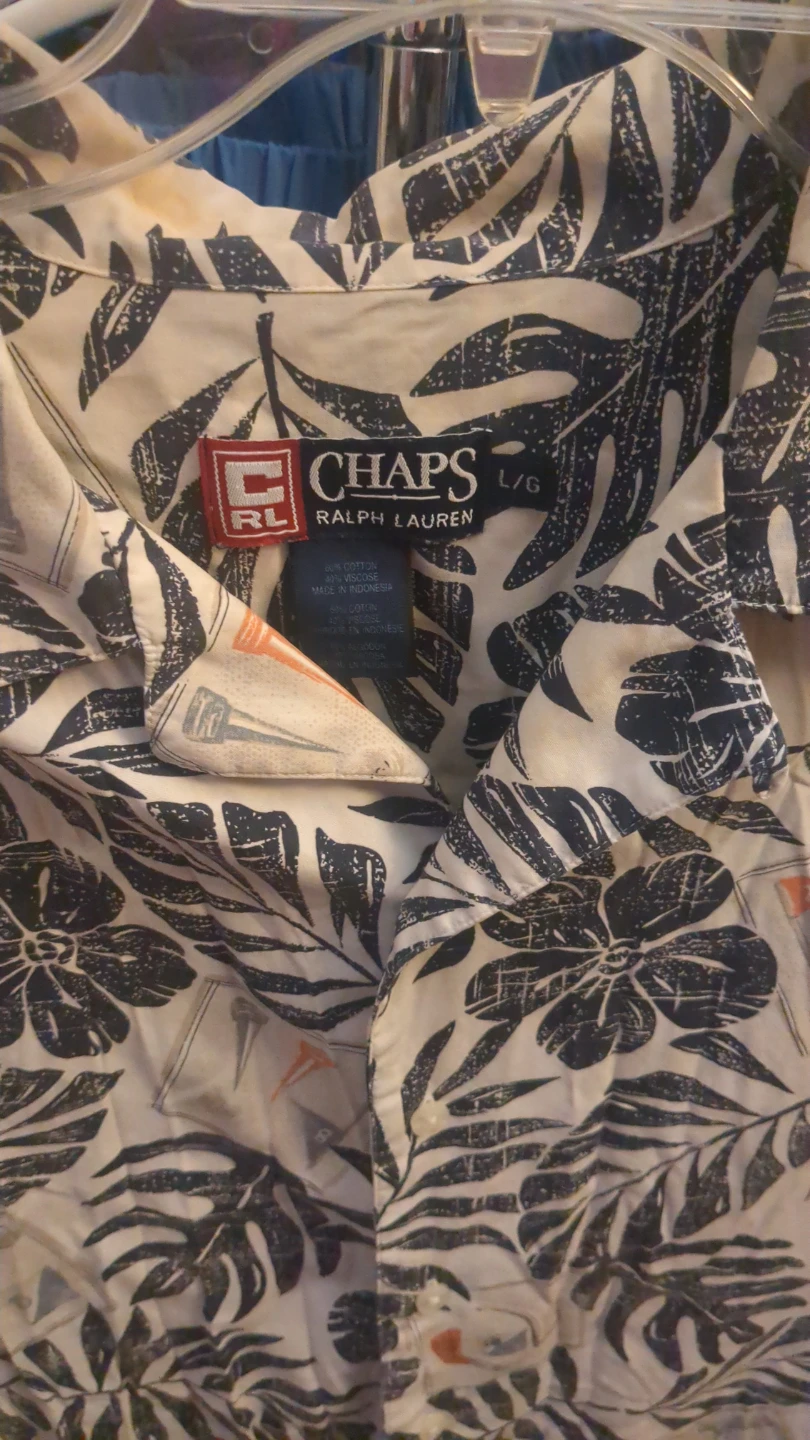 Chaps Ralph Lauren Tropical Print Button-Down Shirt - Large - photo 2