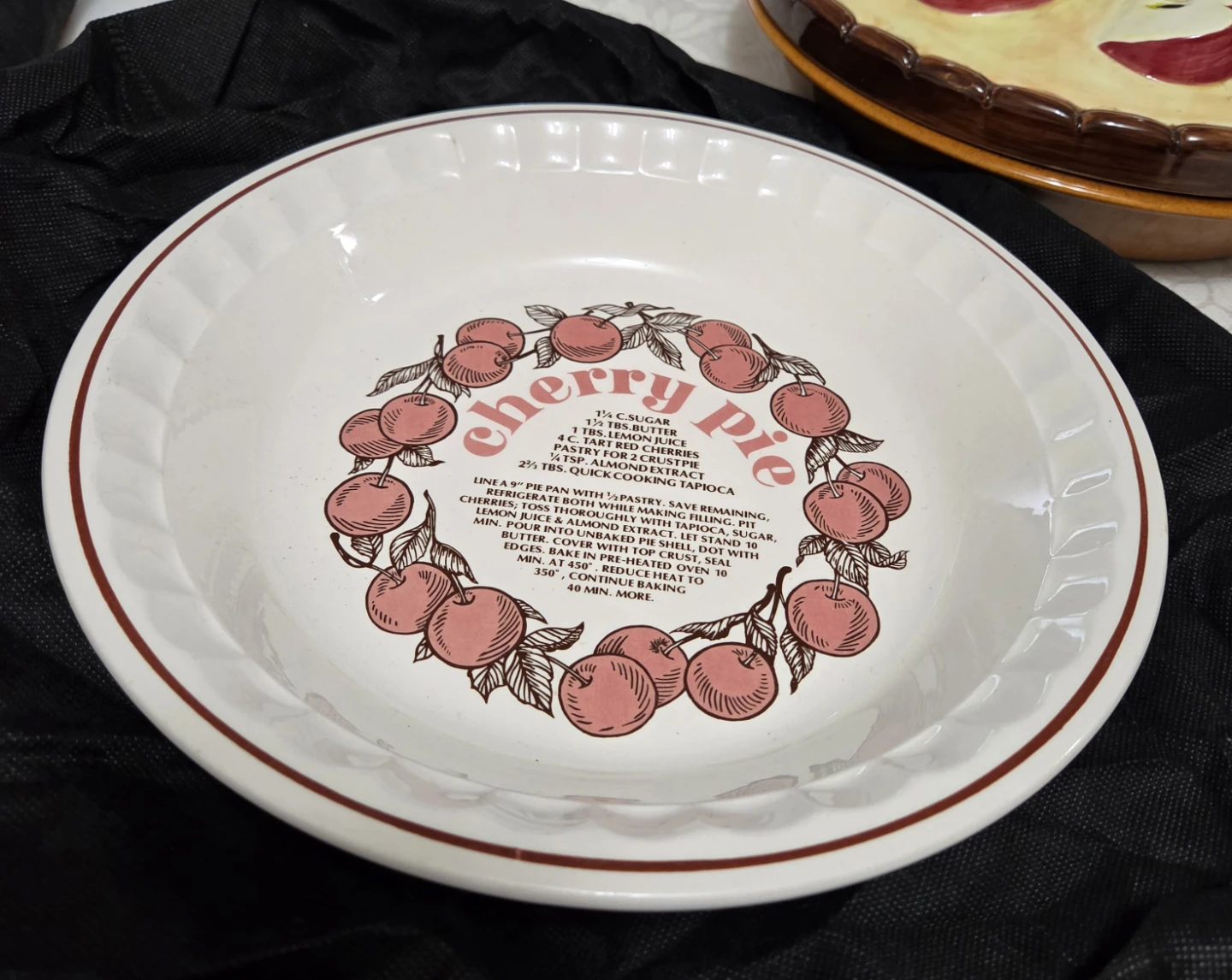 Cherry Pie Baking Dish with Recipe