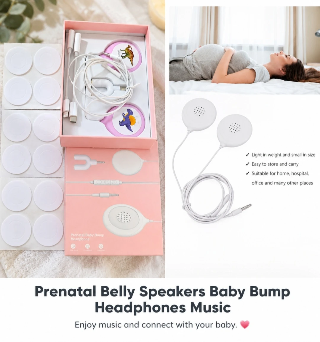 Prenatal Belly Speakers Baby Bump Headphones Music
