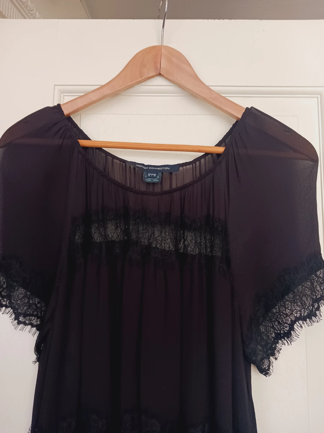 FRENCH CONNECTION  Black Lace Dress. Size 10