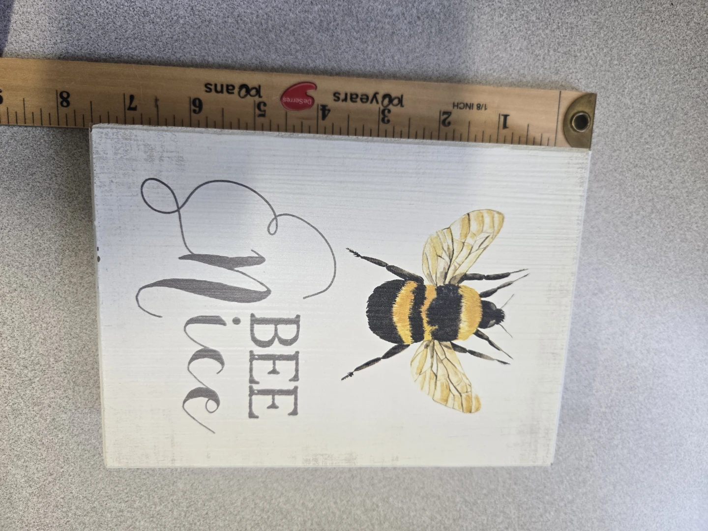 Bee Nice Wood Sign - photo 3