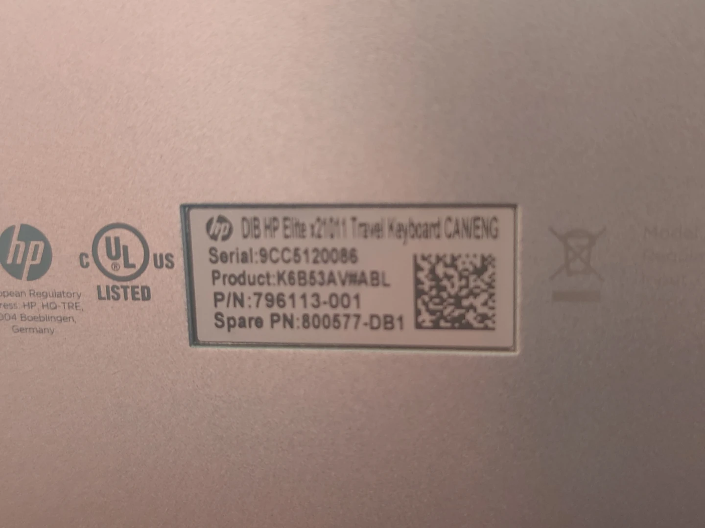 HP Elite x2 1011 Travel Keyboard CAN/ENG - photo 3