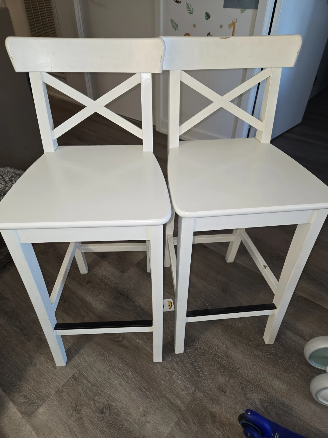White Bar Stools (Set of 2)
