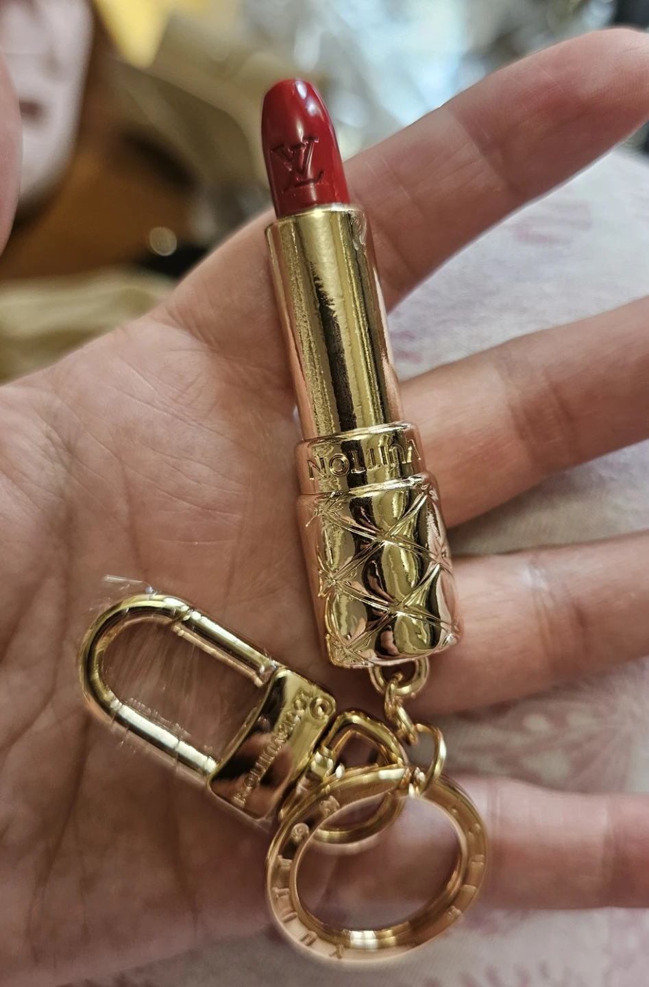 Louis Vuitton Lipstick Charm Keychain