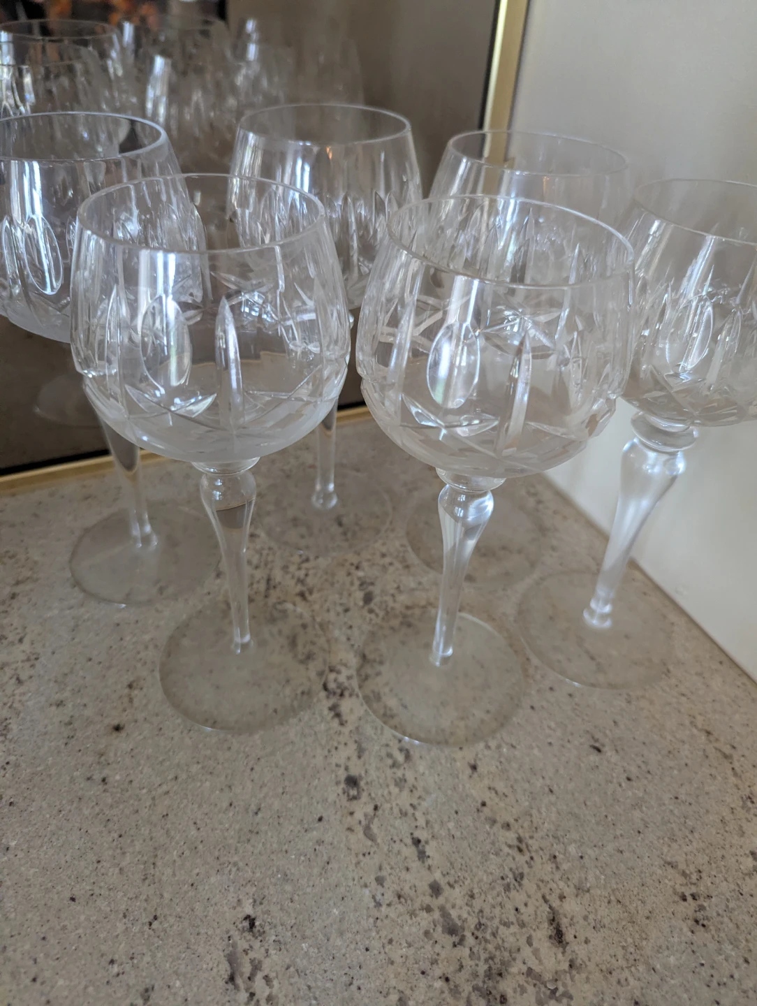 Set of 6 Crystal Wine Glasses