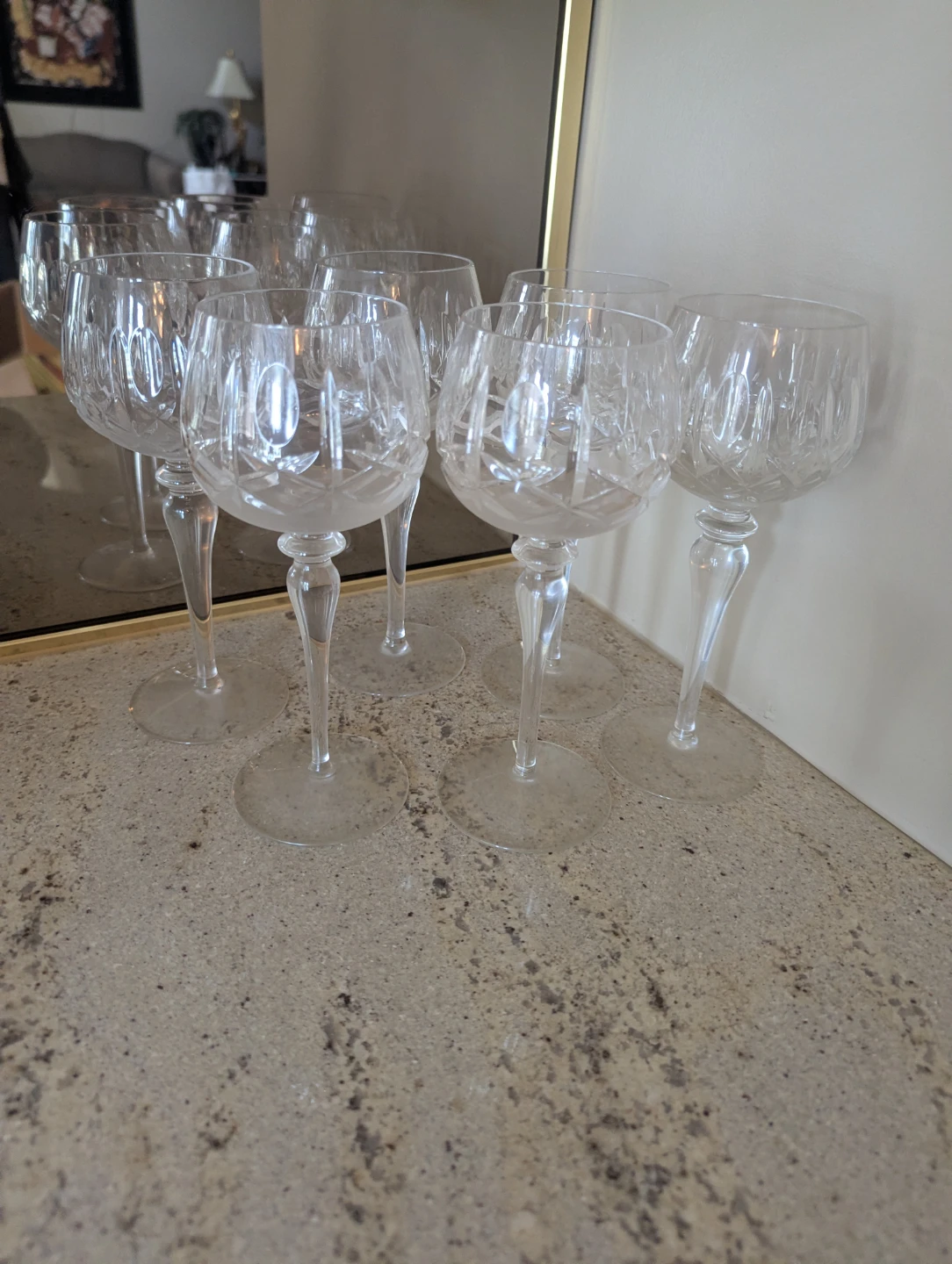 Set of 6 Crystal Wine Glasses - photo 2