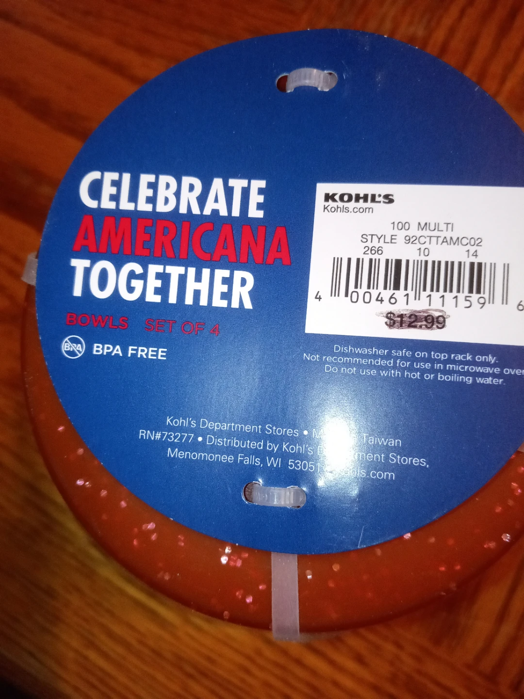 Kohl's "Celebrate Americana Together" Bowls Set of 4/ tall cups - photo 2
