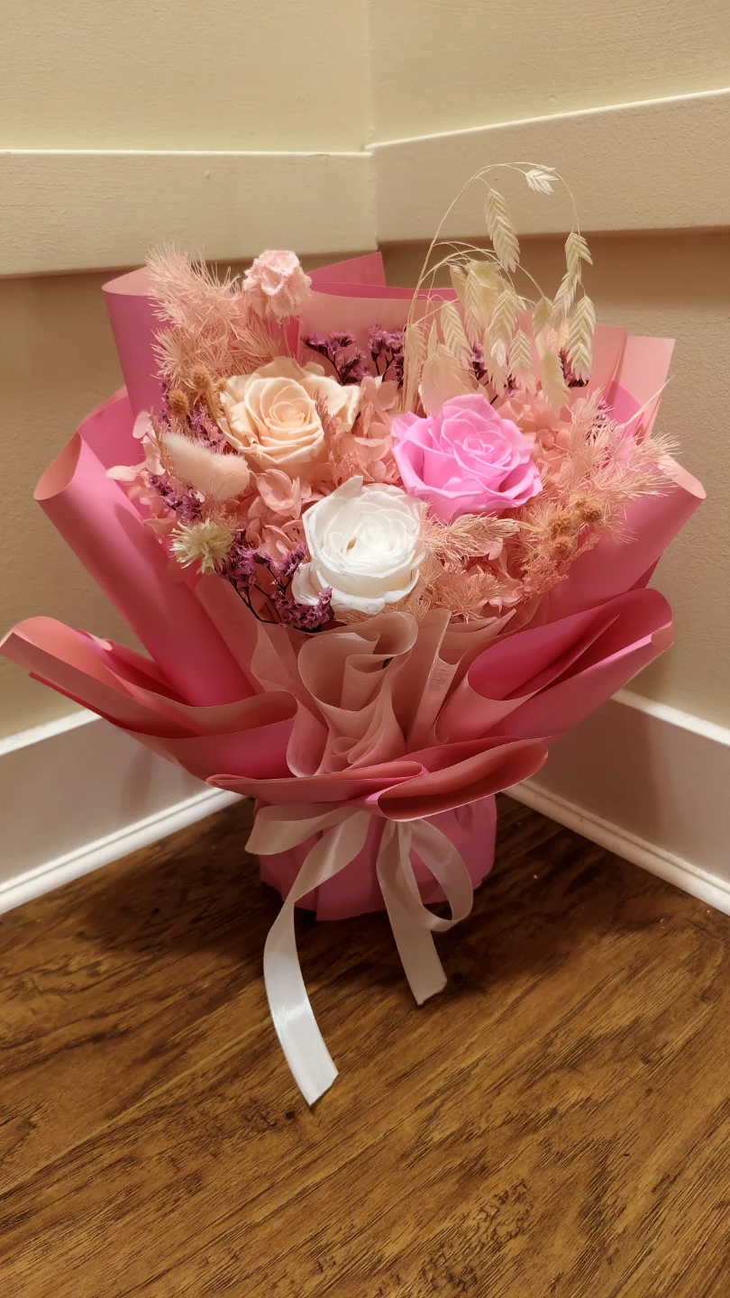 Pink Preserved Flower Bouquet