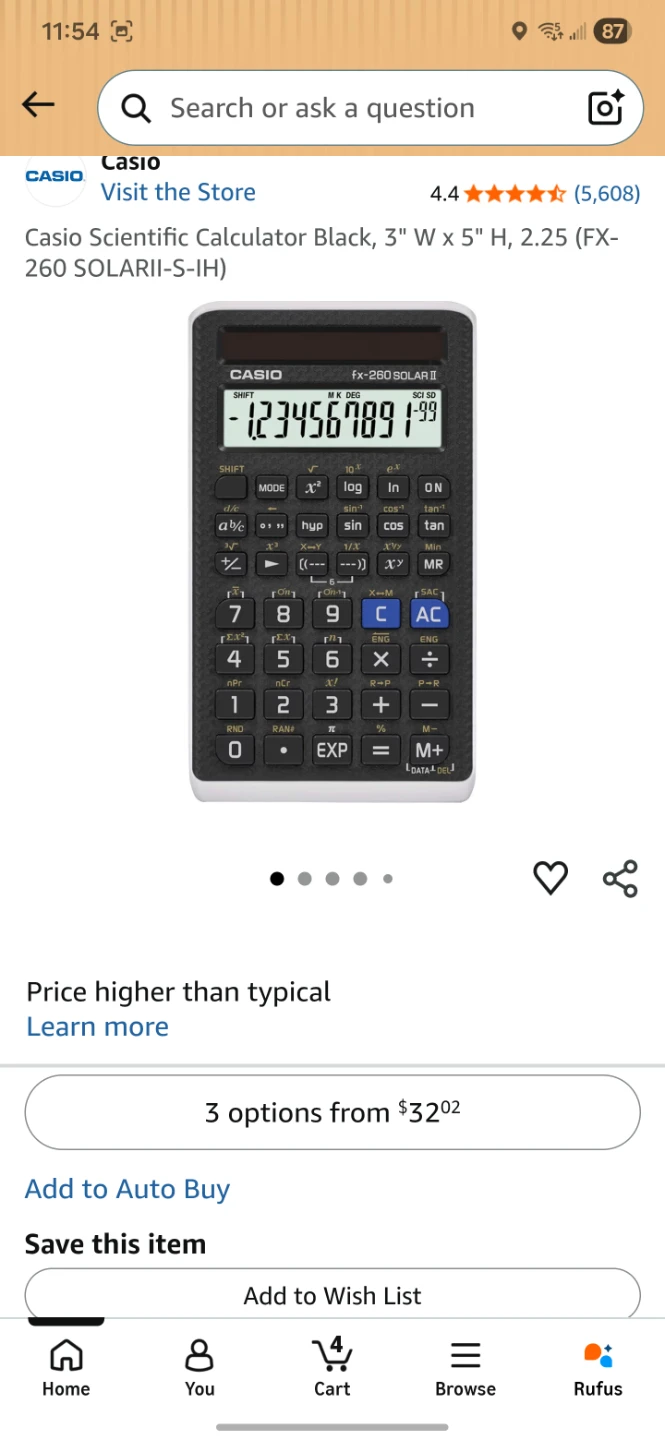 Casio Scientific Calculator Black, 3" W x 5" H, 2.25 - photo 3