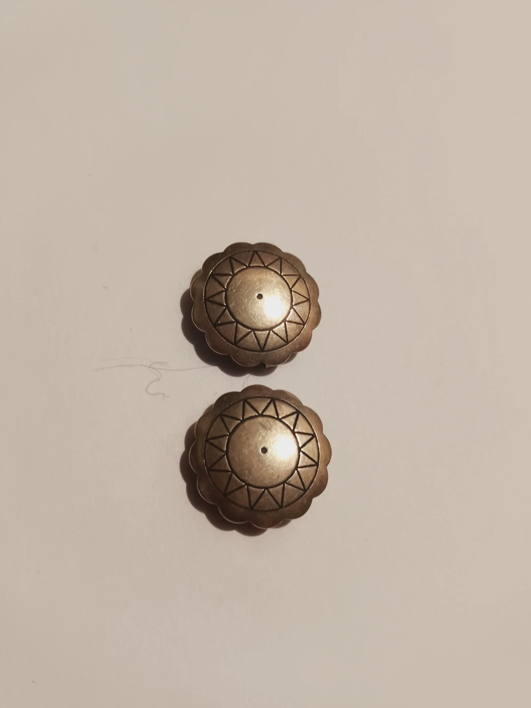 2× Vintage Sterling Silver Concho Style Button Covers - photo 2
