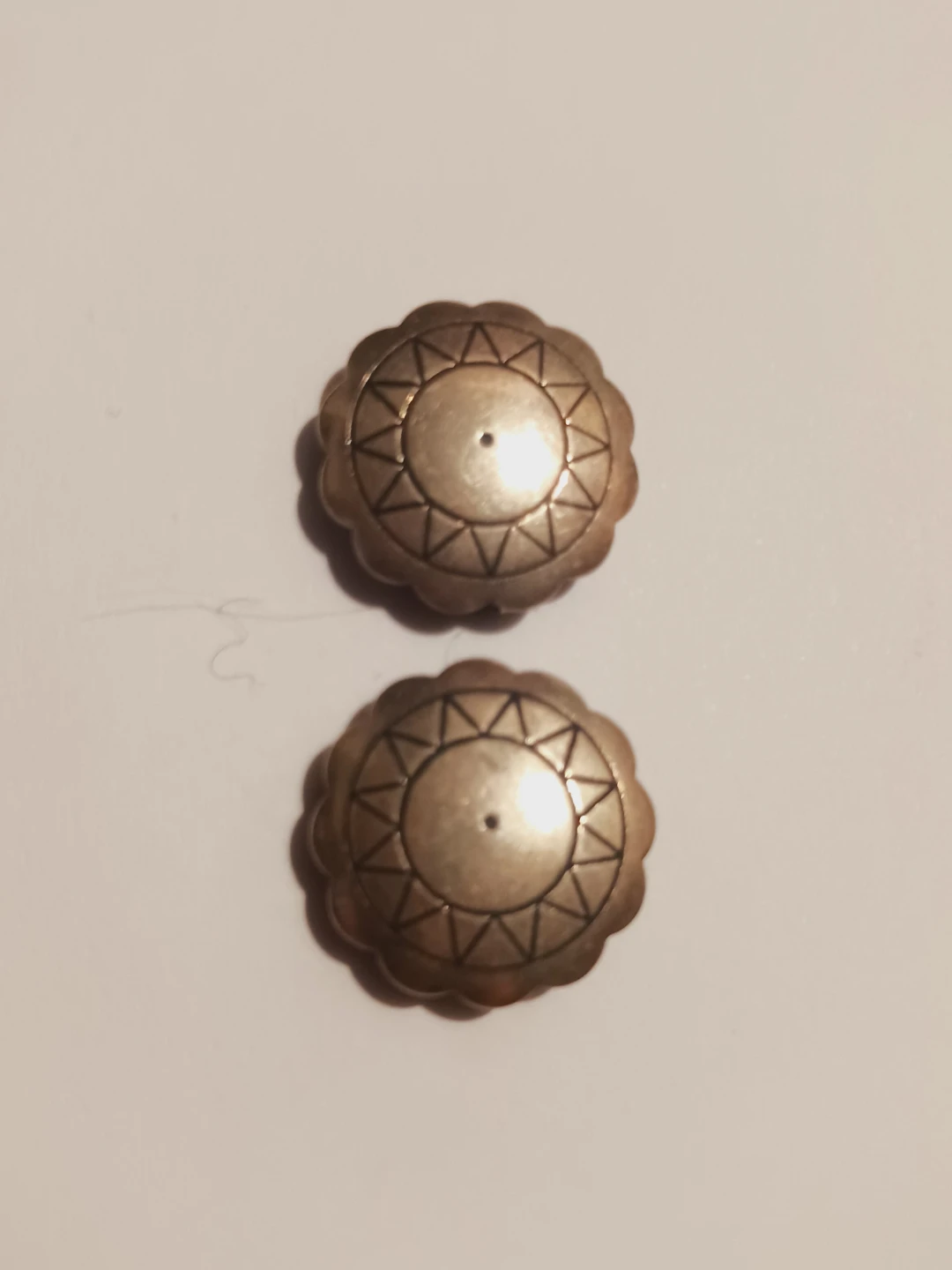 2× Vintage Sterling Silver Concho Style Button Covers - photo 3