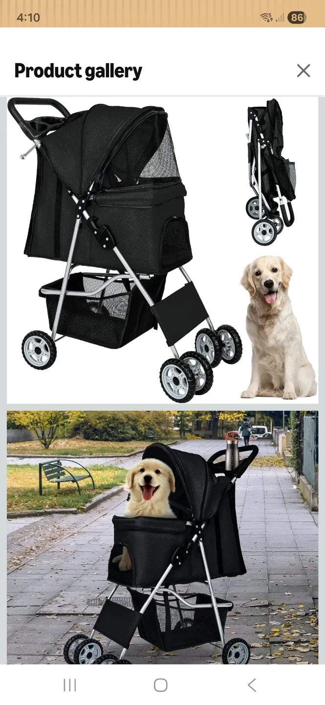 New BestPet pink Stroller Dog Cat Jogger Stroller