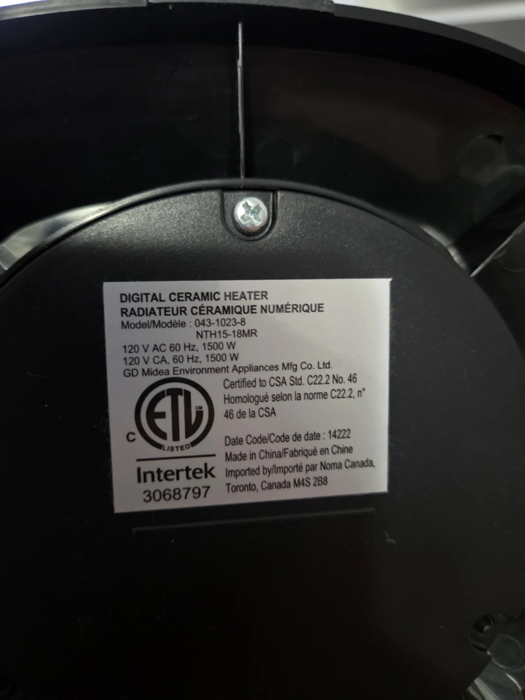 NOMA Digital Ceramic Heater with Remote - photo 3