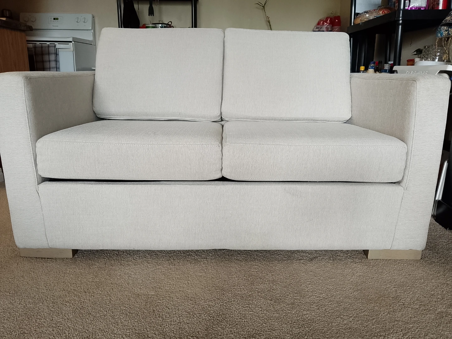 Cream Loveseat Sofa - photo 2