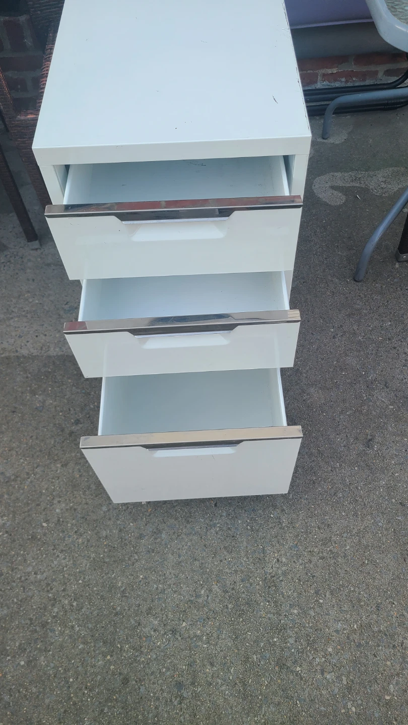 White 3-Drawer Rolling File Cabinet - photo 4
