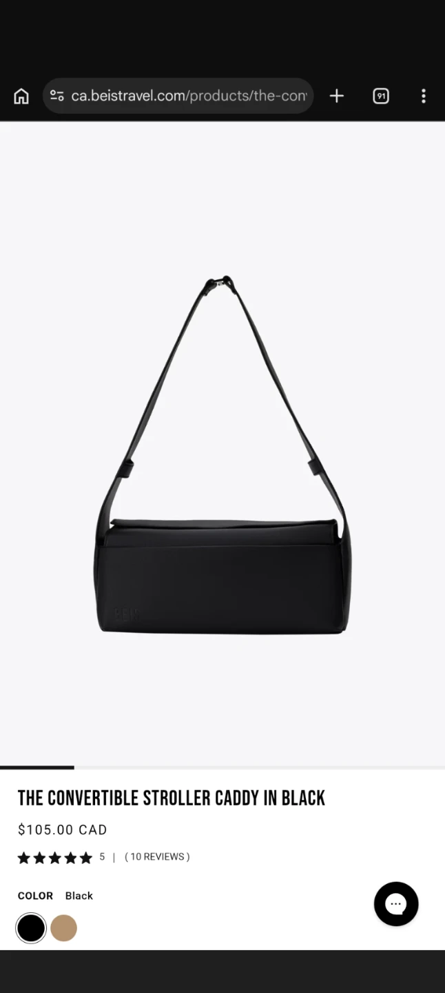 BEIS The Convertible Stroller Caddy in Black - photo 2