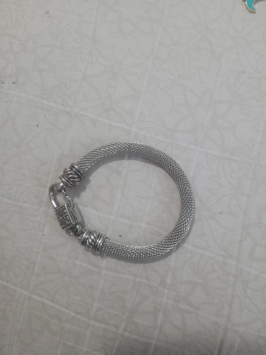 Silver Mesh Bracelet with Lock Clasp ⚽️