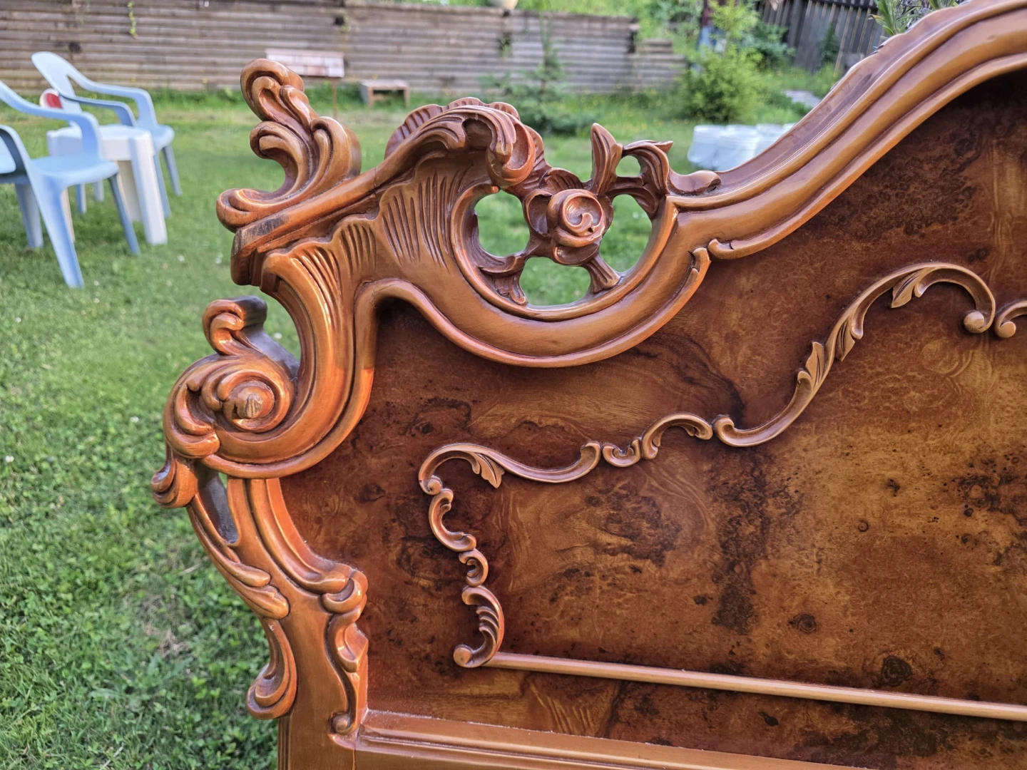 Vintage Carved Headboard with Cherubs - photo 2