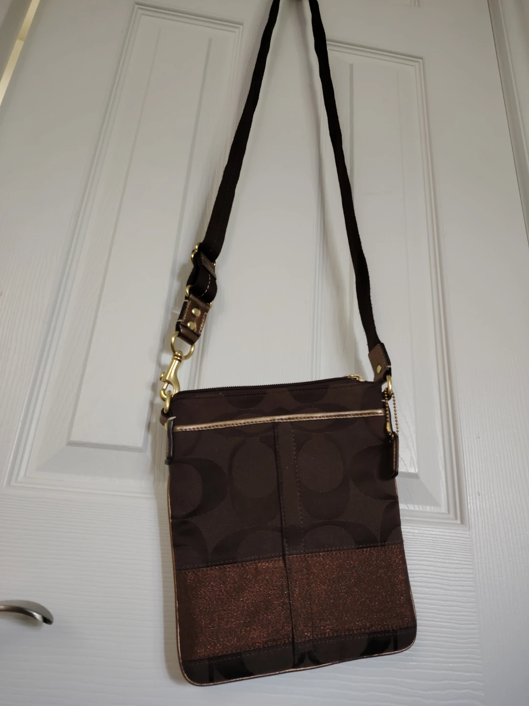 Coach Brown Signature Print Crossbody Bag - photo 4