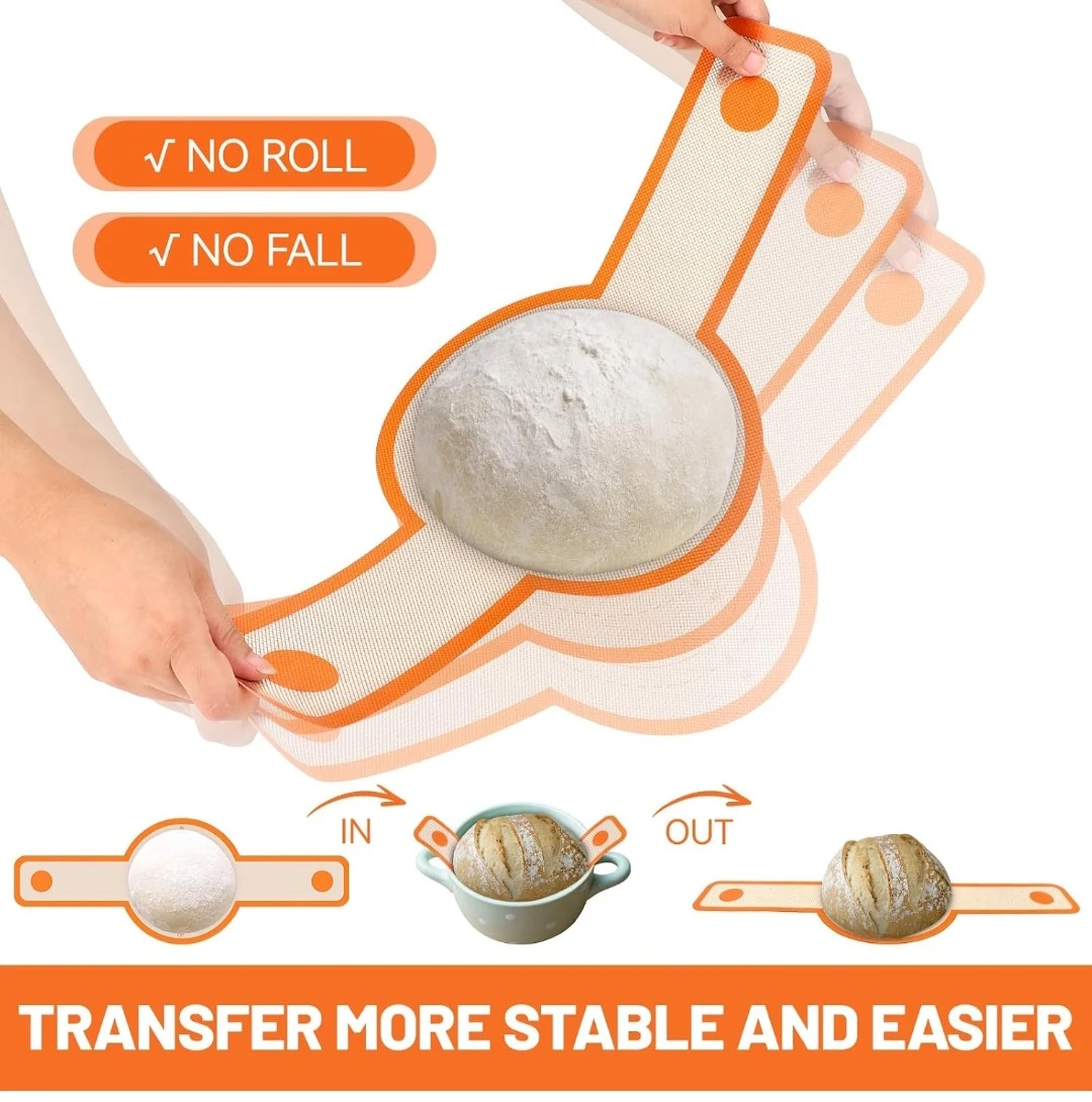 Silicone Bread Sling for Dutch Oven (2 Pack) - Orange - photo 5