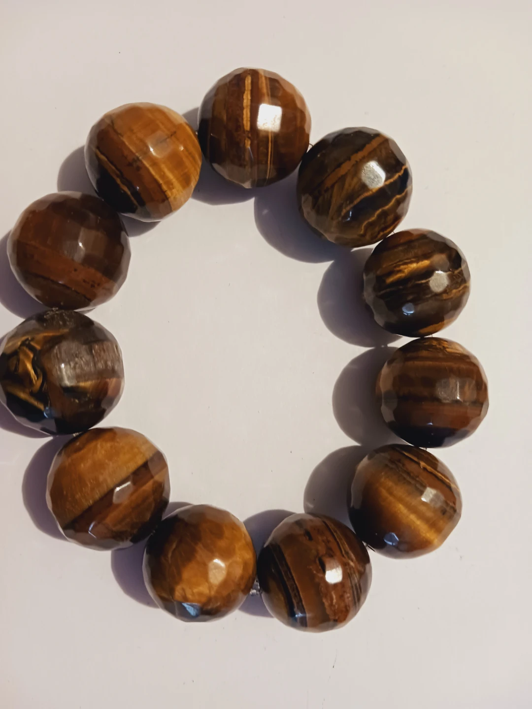 New !! Genuine Tiger Eye Stone Large  Beads Bracelet - photo 2