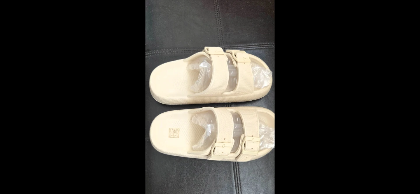 Cream Slides Sandals - Size 38 - photo 2
