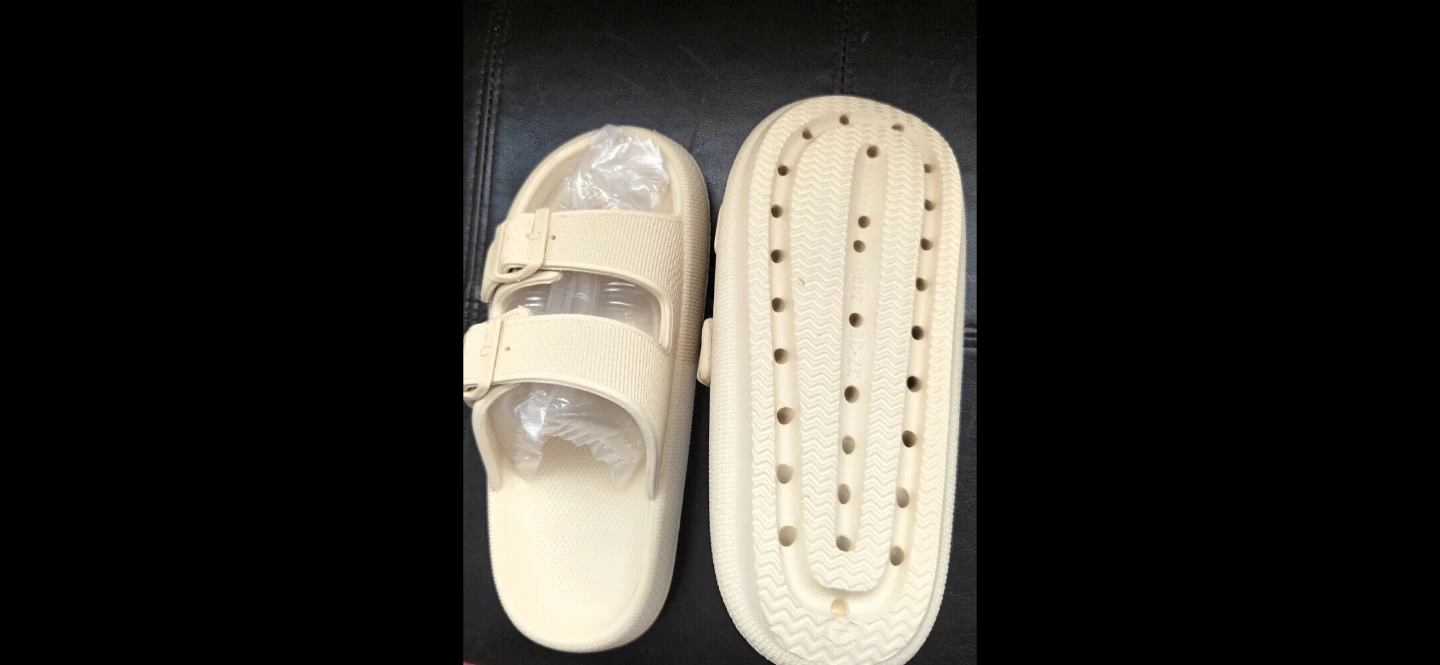 Cream Slides Sandals - Size 38 - photo 3