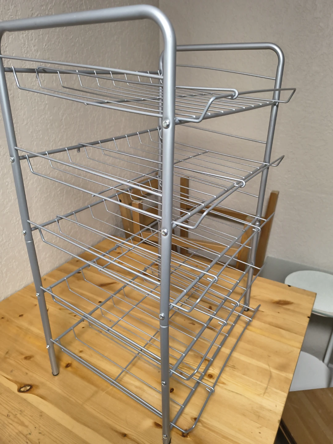 Silver 4-Tier Wire Shelving Unit