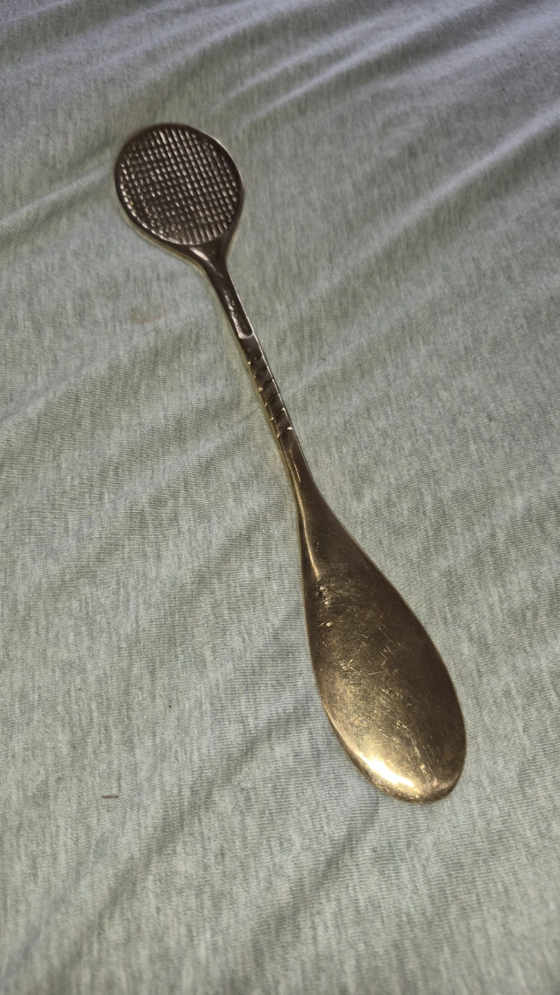 Vintage Brass Tennis Racket Spoon - photo 2