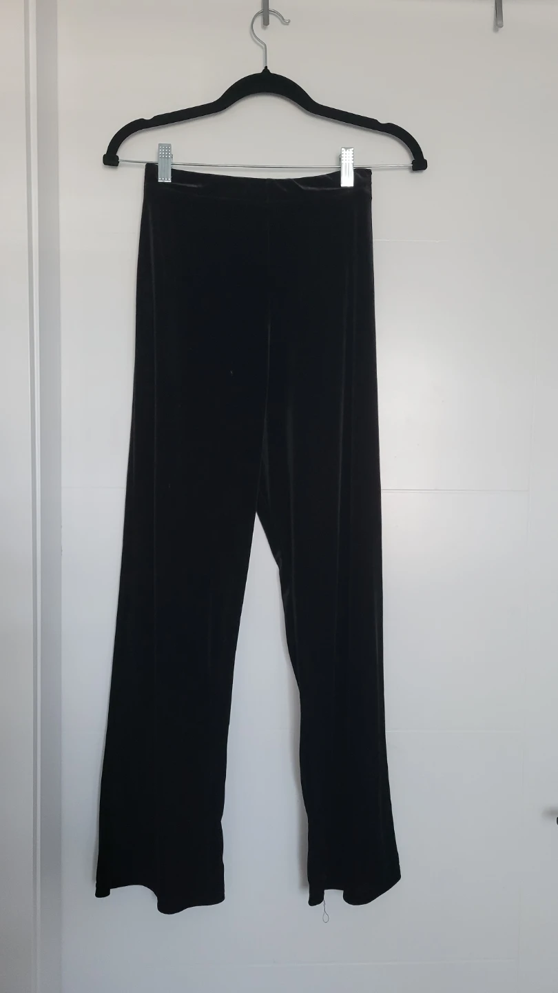 Black velvet pants