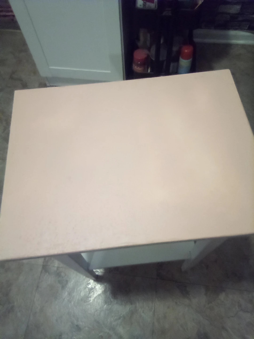 White Accent Table with Drawer - photo 2