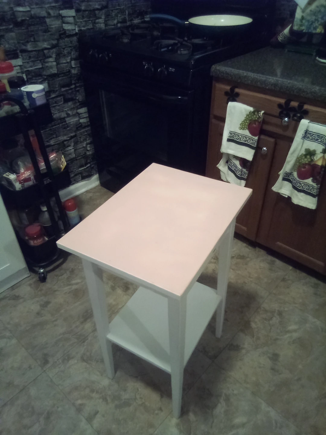 White Accent Table with Drawer - photo 3