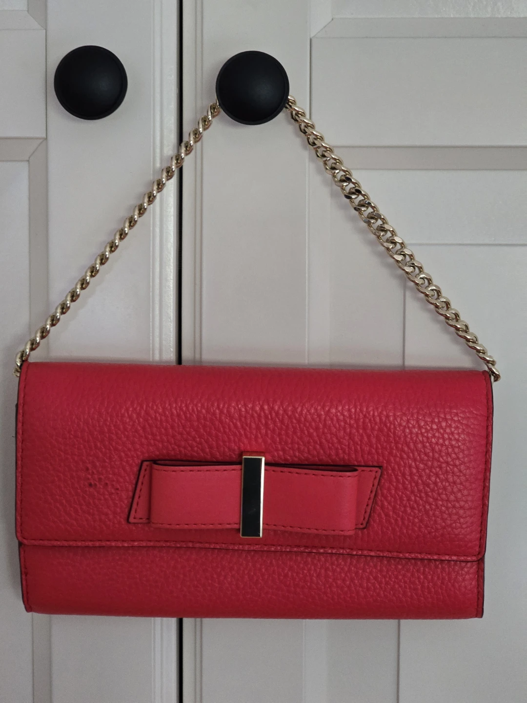 Kate Spade Red Leather Bow Wallet with Chain - photo 2