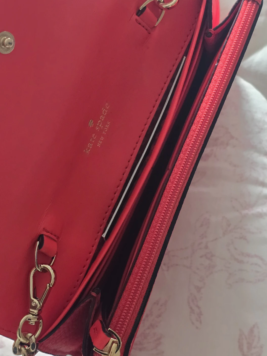 Kate Spade Red Leather Bow Wallet with Chain - photo 4