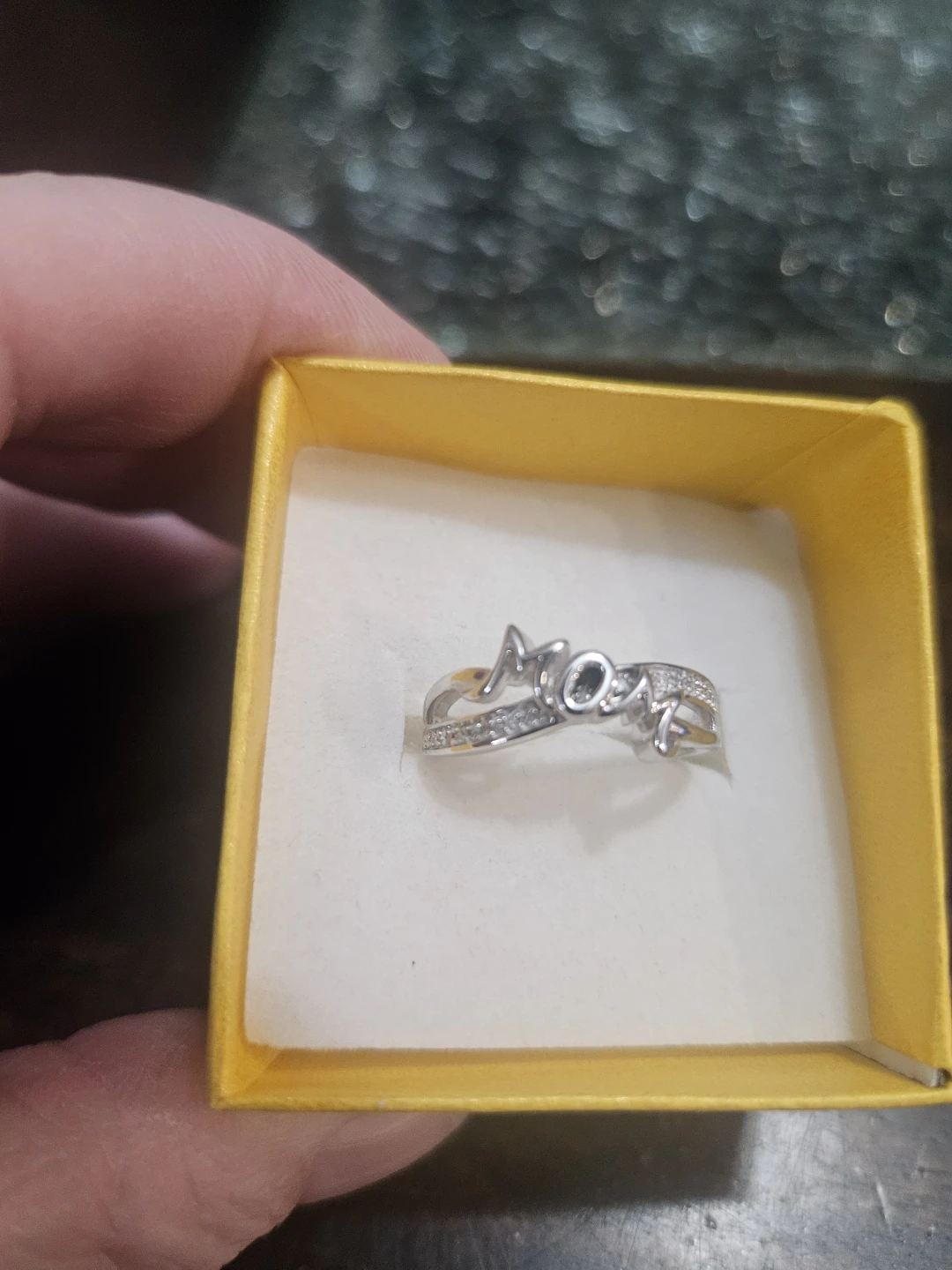 Mom Ring with Crystals