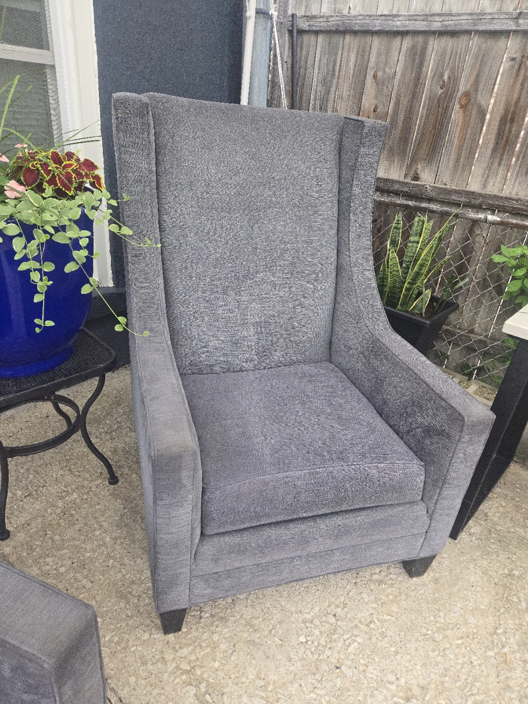 Gray Wingback Accent Chair