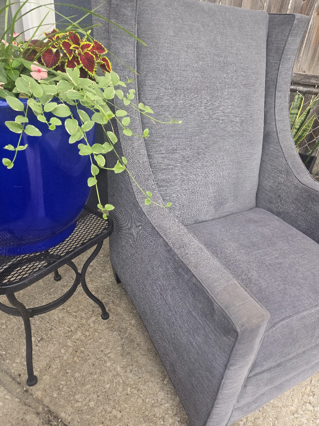 Gray Wingback Accent Chair - photo 2