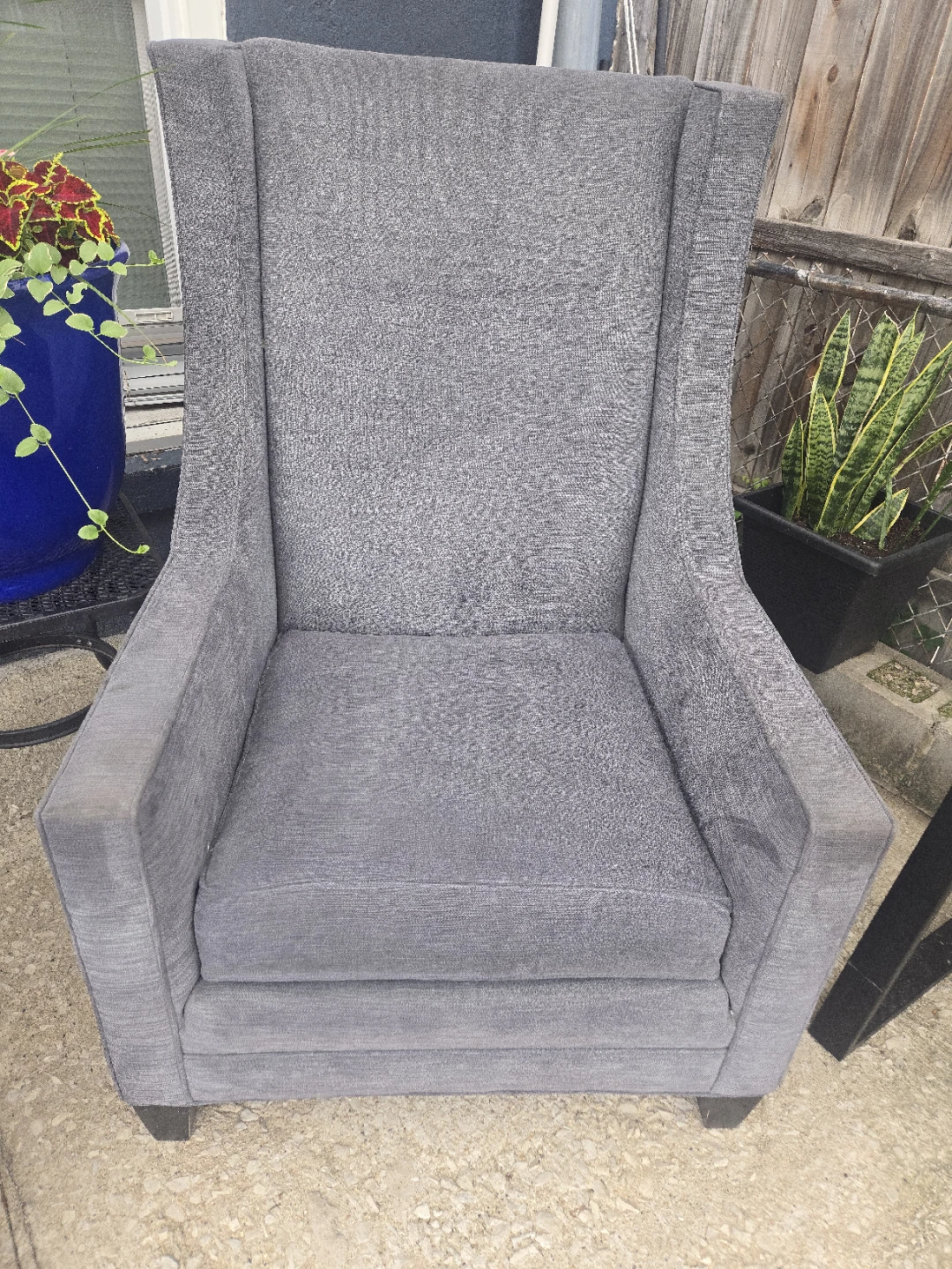 Gray Wingback Accent Chair - photo 3