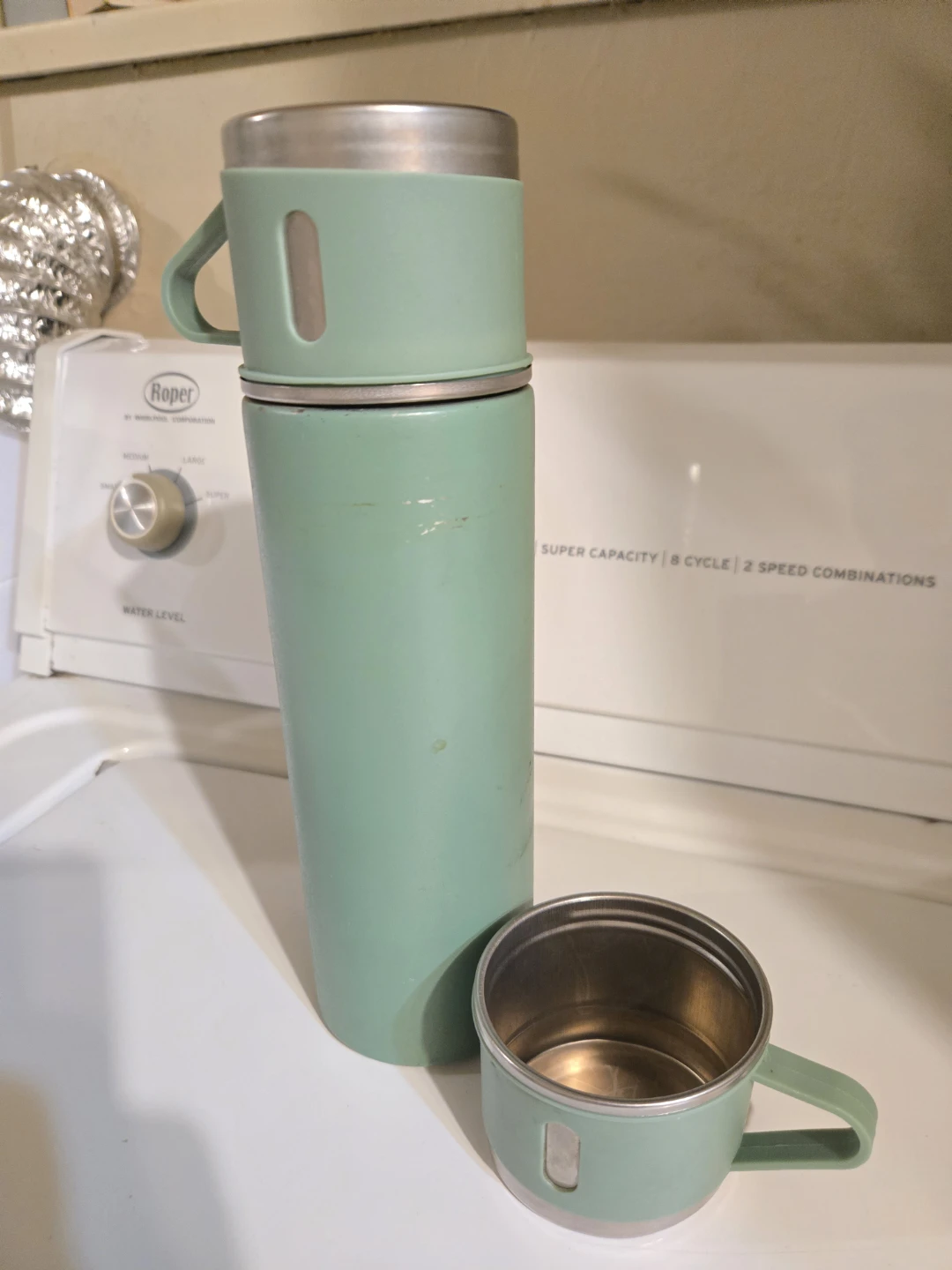 Green Stainless Steel Travel Mug and Cup Set ⚽