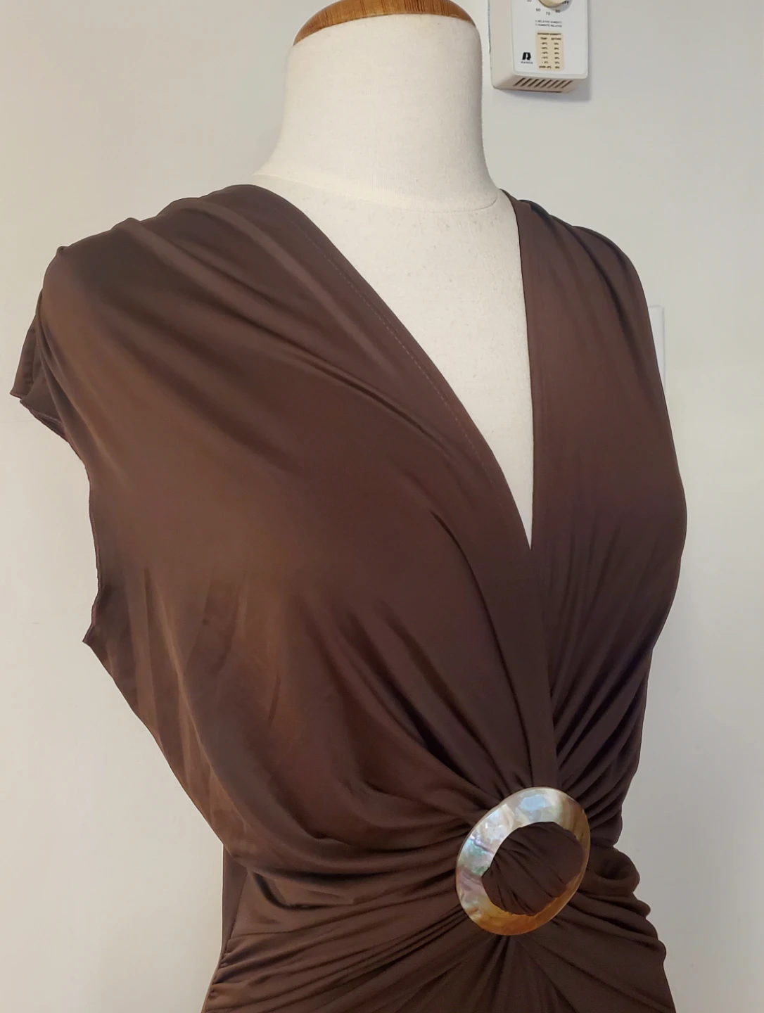 Bisou Bisou Draped Ruched Jersey Dress with O Ring detail - photo 3