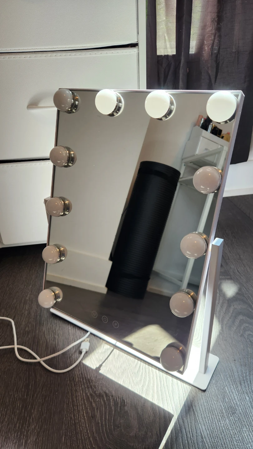 Hollywood Lighted Makeup Mirror with 3 Color Lighting Modes