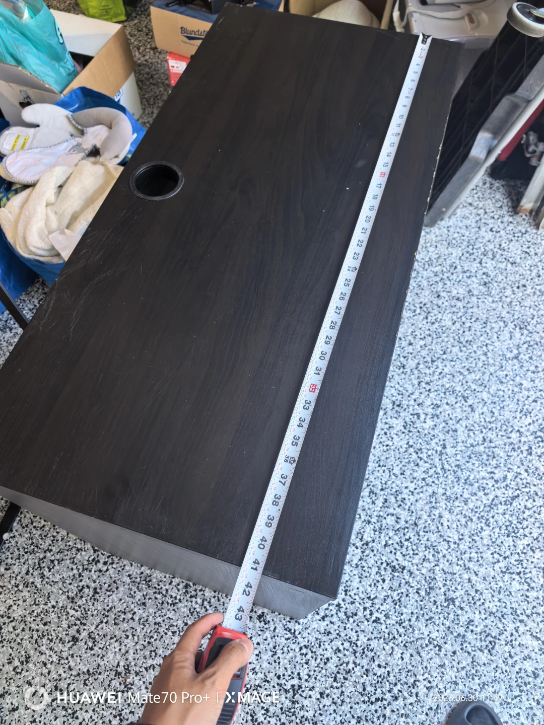 Dark Wood Desk with Drawer and Cabinet - photo 4
