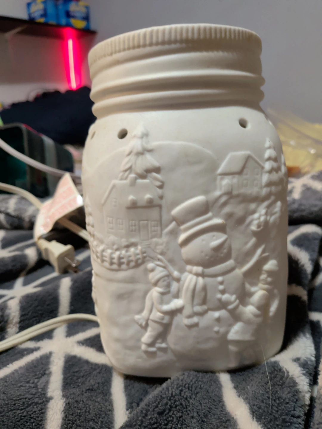 White Ceramic Mason Jar Wax Melt Warmer - photo 3