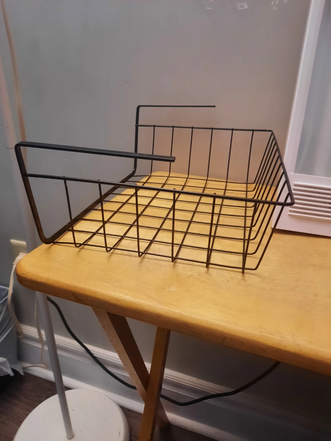 2 Black Wire Hanging Storage Baskets