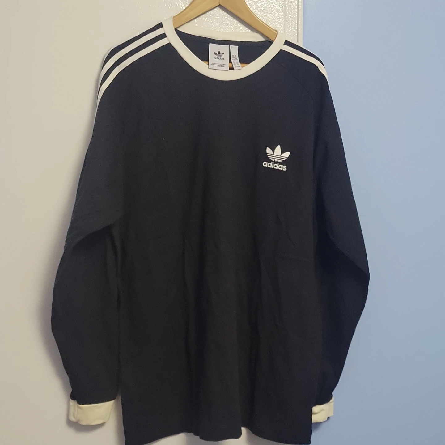 Adidas Long Sleeve T-Shirt Black White 2XL