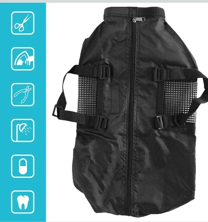 Black Cat Grooming Restraint Bag with Free Muzzle - photo 5