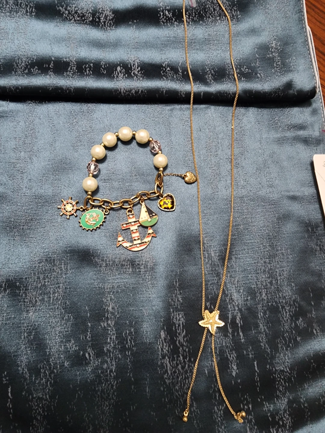 Nautical Charm Bracelet and Starfish Necklace Set