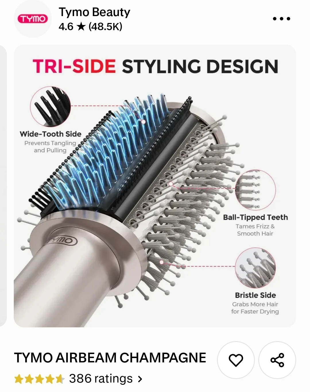 Tymo Airbeam Champagne Hair Styler